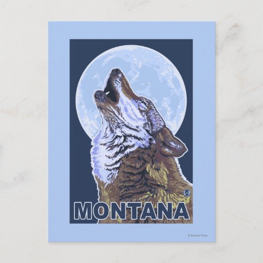 MontanaWolf Howling Briefkaart (Voorkant)