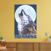 MontanaWolf Howling Canvas Afdruk (Insitu (Woonkamer))