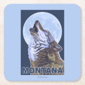 MontanaWolf Howling Kartonnen Onderzetters (Voorkant)