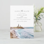 MONTAUK BEACH New York Skyline Save the Date Kaart (Staand voorkant)