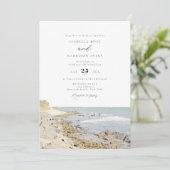 MONTAUK Beach New York Waterverf Wedding Invitati Kaart (Staand voorkant)