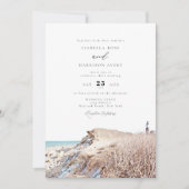 MONTAUK Beach New York Waterverf Wedding Invitati Kaart (Voorkant)