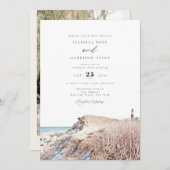 MONTAUK Beach New York Waterverf Wedding Invitati Kaart (Voorkant / Achterkant)