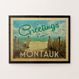 Montauk Beach Vintage Travel Legpuzzel