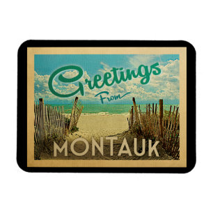 Montauk Beach Vintage Travel Magneet