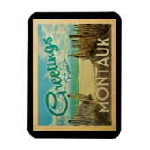 Montauk Beach Vintage Travel Magneet (Verticaal)