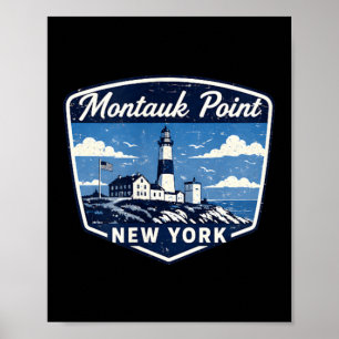 Montauk in New York Vuurtoren Kust Oceaan Poster