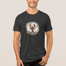 Montauk kreeft bord vintage roestige verfspatten Tri-Blend shirt