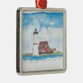 Montauk Lighthouse Long Island Metalen Ornament (Rechts)