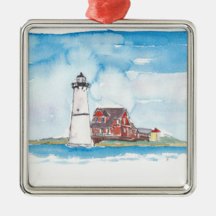 Montauk Lighthouse Long Island Metalen Ornament