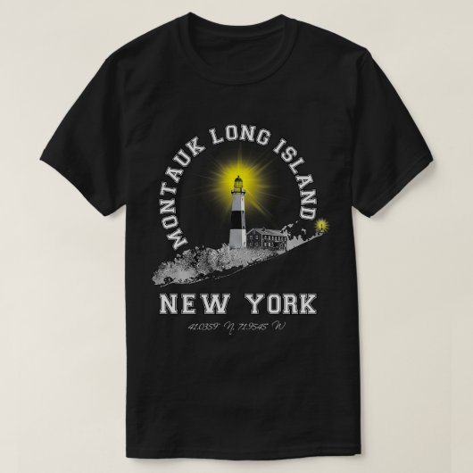 Montauk Lighthouse Long Island NY T-shirt (Design voorkant)