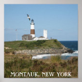 Montauk Lighthouse Seagull Love Poster (Voorkant)