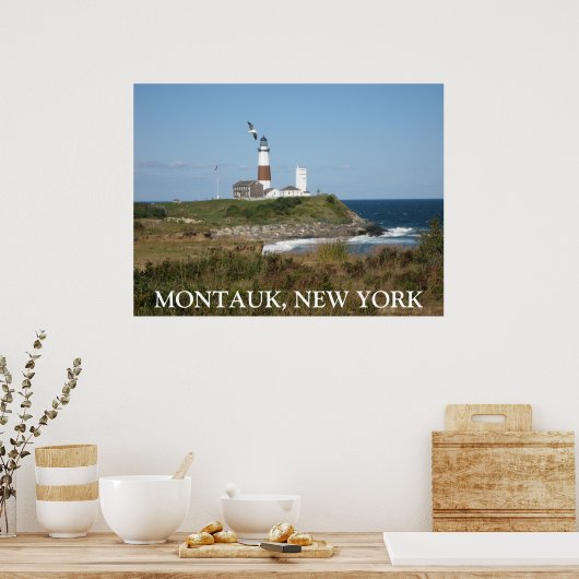 MONTAUK Lighthouse Seagull Love Poster (Keuken)
