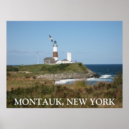 MONTAUK Lighthouse Seagull Love Poster (Voorkant)