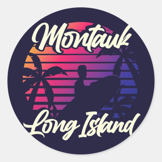 Montauk, Long Island Ronde Sticker (Voorkant)