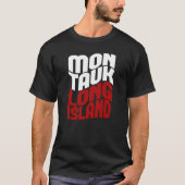 Montauk Long Island T-shirt - Red White (Voorkant)