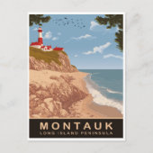 Montauk, Long Island, Vintage reizen Briefkaart (Voorkant)