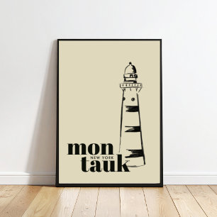 Montauk New York gekrabbeld vuurtoren Poster
