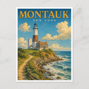 Montauk New York Montauk Lighthouse GeoSaga Briefkaart