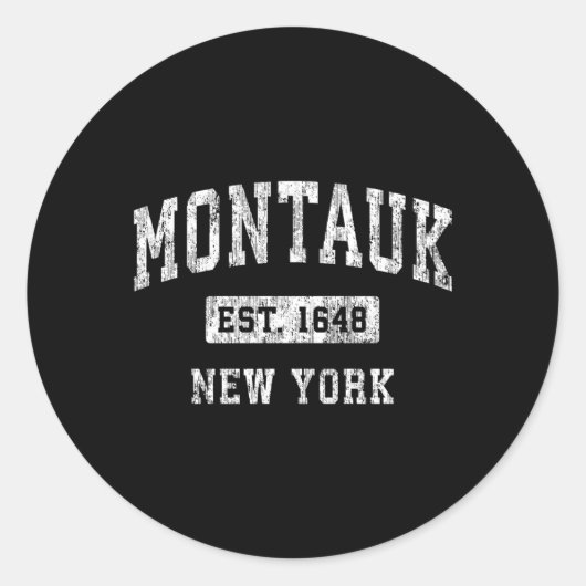 Montauk New York NY Gevestigde Sport Ronde Sticker (Voorkant)