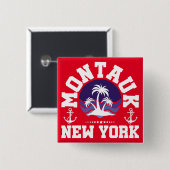 Montauk, New York Vierkante Button 5,1 Cm (Voorkant /achterkant)