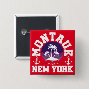 Montauk, New York Vierkante Button 5,1 Cm