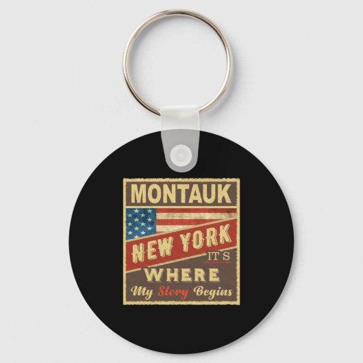 Montauk Ny Its Where My Story Begins _1  Sleutelhanger (Voorkant)