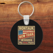 Montauk Ny Its Where My Story Begins _1  Sleutelhanger (Voorkant)