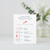 Montauk NY Wedding Reception Itinerary Chronic Informatiekaartje (Staand voorkant)