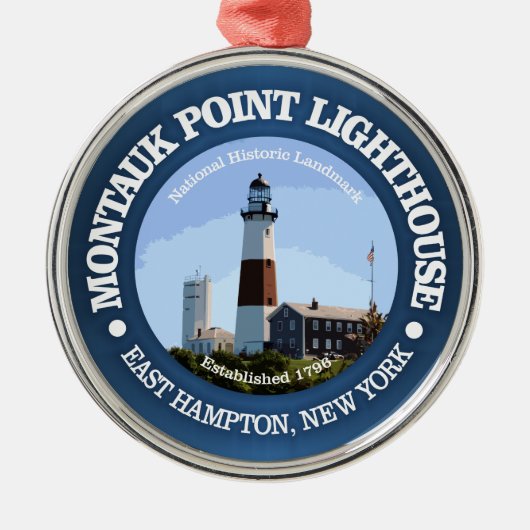 Montauk Point Light Metalen Ornament (Voorkant)