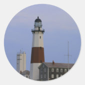 Montauk Point Light Ronde Sticker (Voorkant)