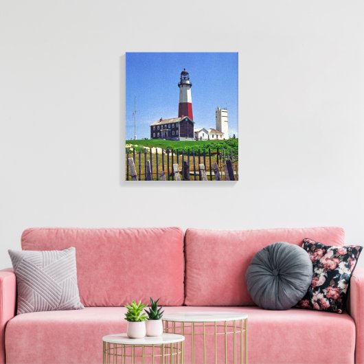 Montauk Point Lighthouse Canvas Afdruk (Insitu (Woonkamer))