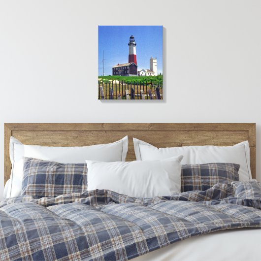 Montauk Point Lighthouse Canvas Afdruk (Insitu (Slaapkamer))