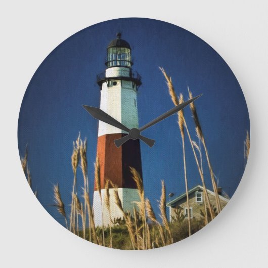 Montauk Point Lighthouse Clock Grote Klok (Voorkant)