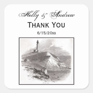 Montauk Point Lighthouse Hamptons Long Island NY Vierkante Sticker