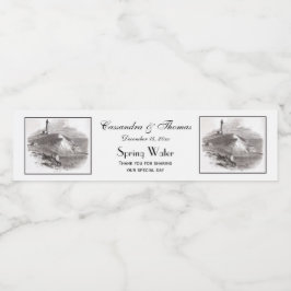 Montauk Point Lighthouse Hamptons Long Island NY Waterfles Etiket