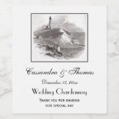 Montauk Point Lighthouse Hamptons Long Island NY Wijn Etiket (Enkel label)