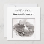 Montauk Point Lighthouse Hamptons SQ Wedding Kaart (Voorkant)