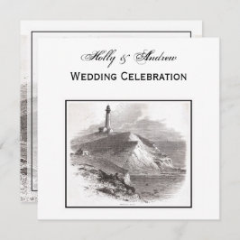 Montauk Point Lighthouse Hamptons SQ Wedding Kaart