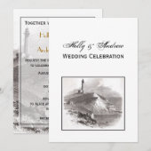 Montauk Point Lighthouse Hamptons Wedding V Kaart (Voorkant / Achterkant)