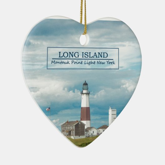 Montauk Point Lighthouse Keramisch Ornament (Rechts)
