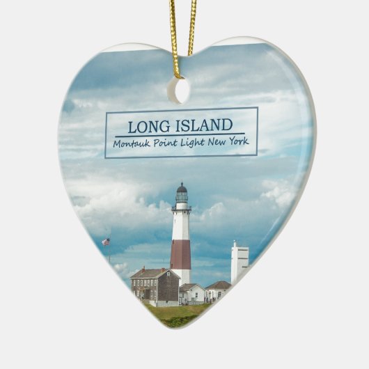 Montauk Point Lighthouse Keramisch Ornament (Links)