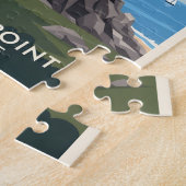 Montauk Point Lighthouse, Kustklif & Zeilboot Legpuzzel (Zijkant)