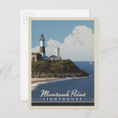 Montauk Point Lighthouse, Long Island NY Briefkaart (Voorkant / Achterkant)