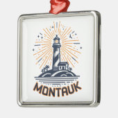 Montauk Point New York Lighthouse Sunrise Metalen Ornament (Links)