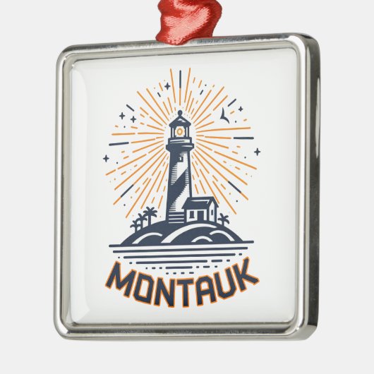 Montauk Point New York Lighthouse Sunrise Metalen Ornament (Links)