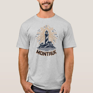 Montauk Point New York Vuurtoren Zonsopgang T-shirt