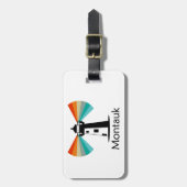 Montauk Point, vuurtoren in New York, regenboog Bagagelabel (Voorkant verticaal)