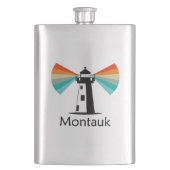 Montauk Point, vuurtoren in New York, regenboog Flacon (Voorkant)