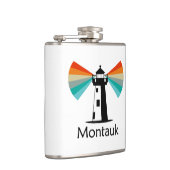 Montauk Point, vuurtoren in New York, regenboog Heupfles (Rechts)